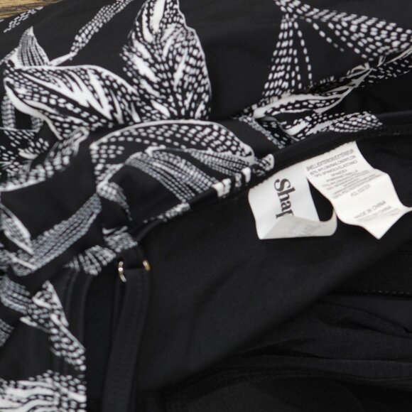 NWT Shape Solver One Piece Encounter Empire Leaf Swim Dress Black Multi 16 - Picture 7 of 7